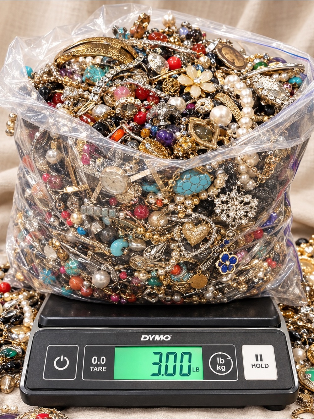 3 lb Vintage Mod Bulk Jewelry Lot| Estate Sale| Mostly Wear plus Repair & Craft